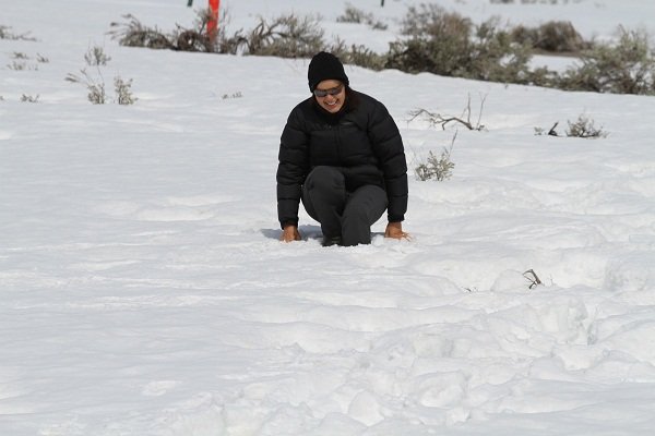 Grand Teton -Steph stuck in snow