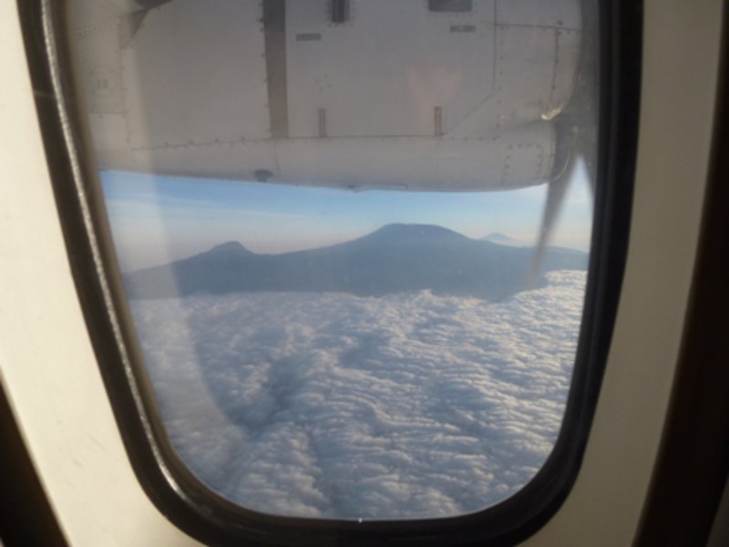 Flying over Mt Kilimanjaro