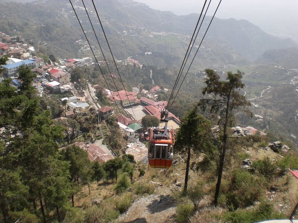 the cable car at Mussorie - significantly better than walking