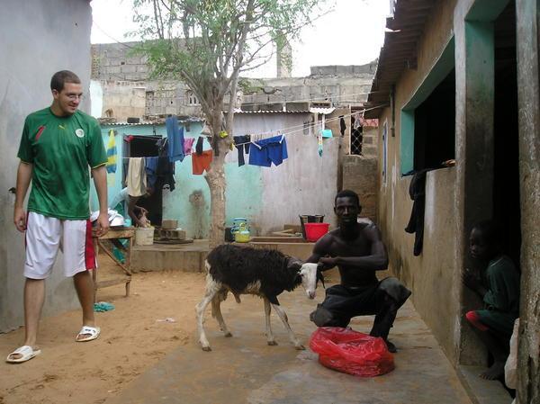 The house and Seidou with his goat