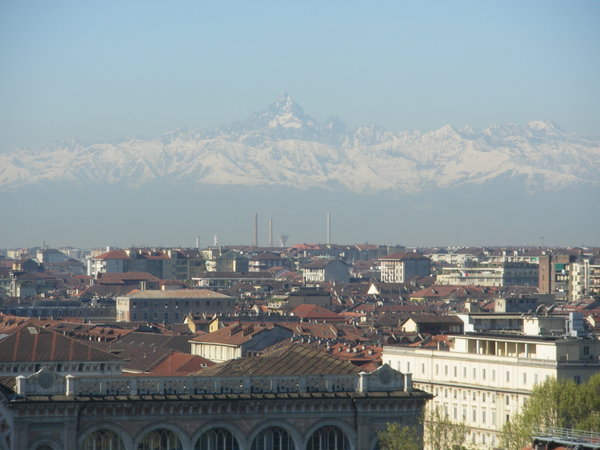View of Alps from hotel room