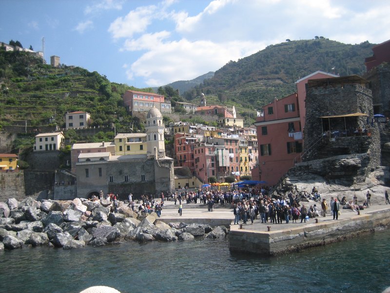 Vernazza town from the boat