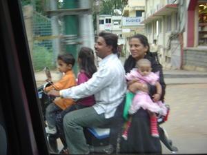 Family of 5 on a motorcycle