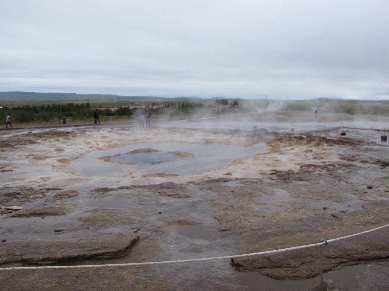 Iceland geyser getting ready to blow