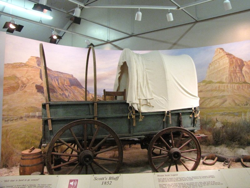 OT27 Ap23 conestoga wagon at Scott's Bluff on the Oregon Trail