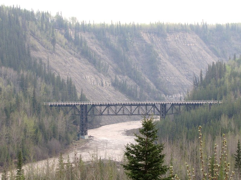 AK2 May18 Curved wooden bridge at a distance