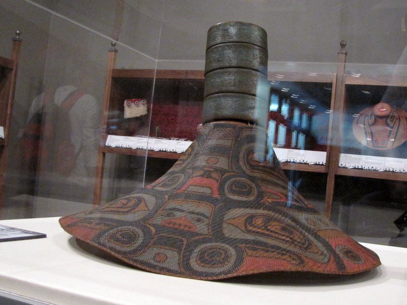 AK9 May31 Native Alaskan Hat for special ceremonies on display at Alaska State Museum