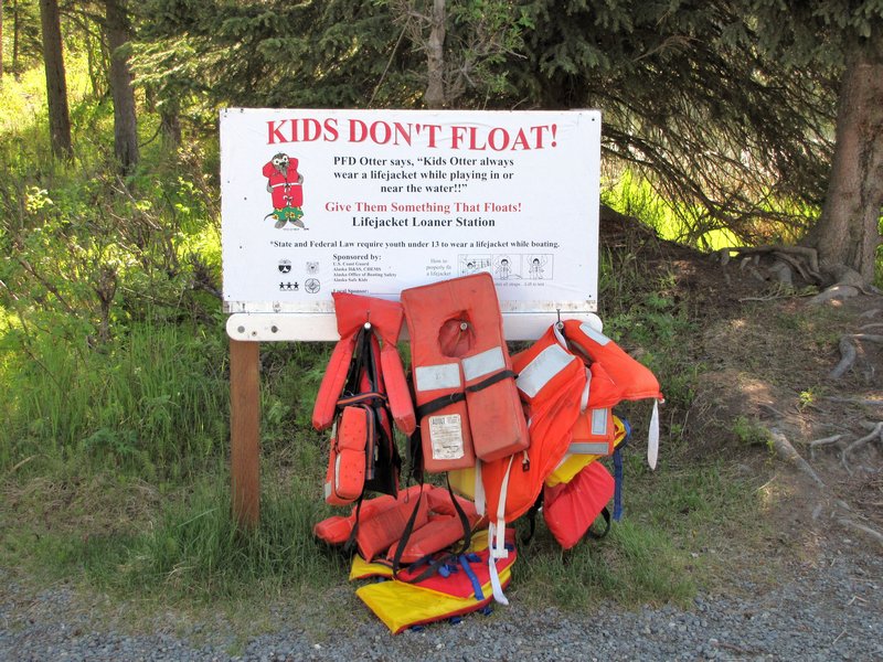 AK2 June6 Kids don't float stand at almost every state park lake