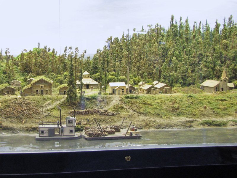 AK9 July4 Diorama of small river village