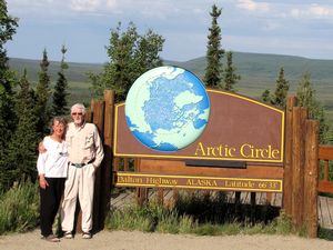 AK1 July8  Heidi and Ari at Arctic Circle