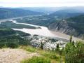 AK5 July15 Dawson City and the confluence of the Klondike (on left) and the Yukon Rivers