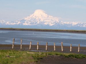 81 June17 Mount Redoubt Volcano (active) picture taken from Kenai, Alaska