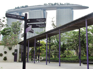 1304-23 Marina Bay Sands towering over entrance to Gardens by the Bay