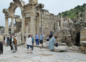 1305-99 Ephesus--Returning from previous view and additional buildings behind the Temple of Hadren