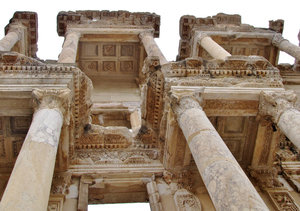 1305-106 Ephesus--Detail of the portico ceilings of Celsus Library