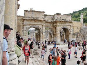 1305-108 Ephesus--Gates to the city looking down from the steps of Celsus Library
