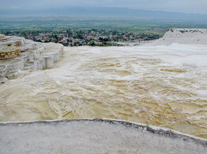 1305-163 Terraced pools overlooking modern Pamukkale (pools currently recovering from use)