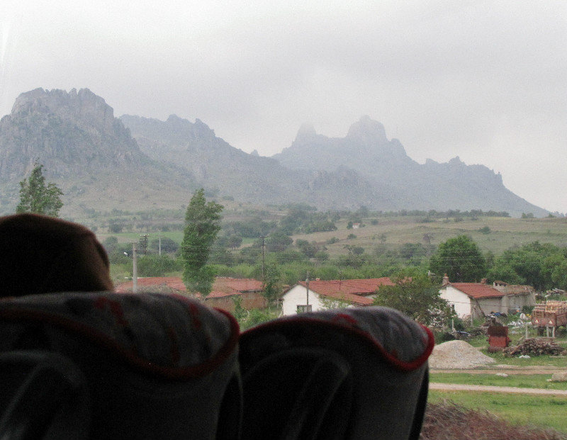 1305-290 On the road to Bursa--Volcanic mountains through the rain