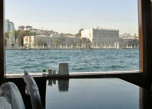 1305-506 Dolmabache Palace through boat window