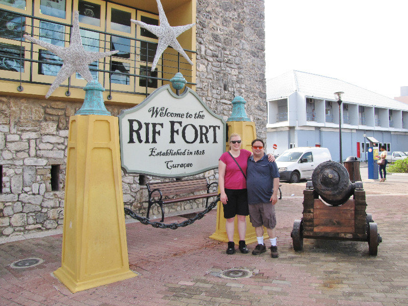 1311-114 Christina and Paul at Rif Fort--now boutiques, casino, and restaurants