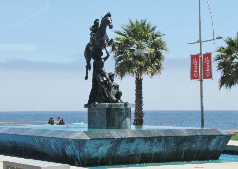 1312-21 Along the Promenade--Statue of Alberto Morales--equestrian high jumper