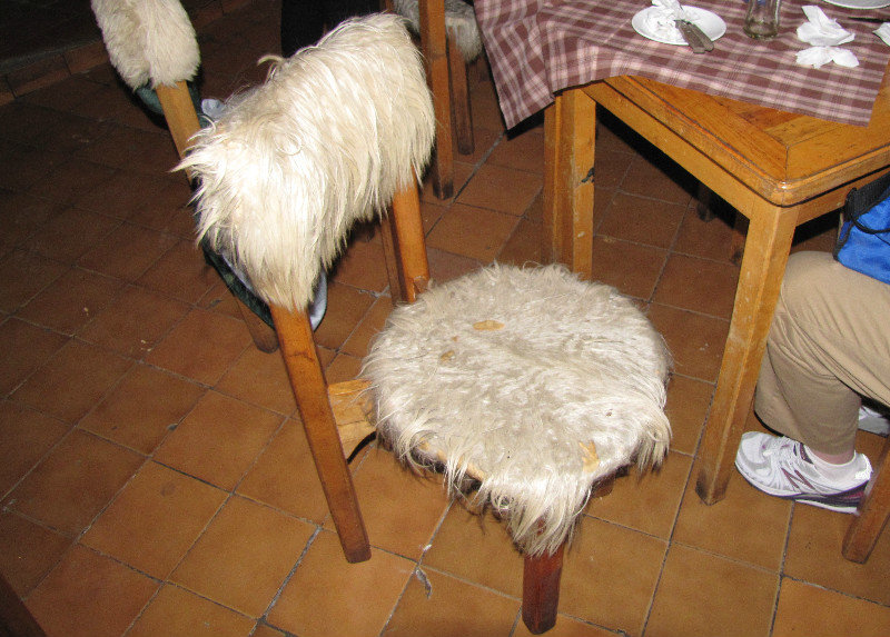 1312-132 Sheepskin chair covers in restaurant