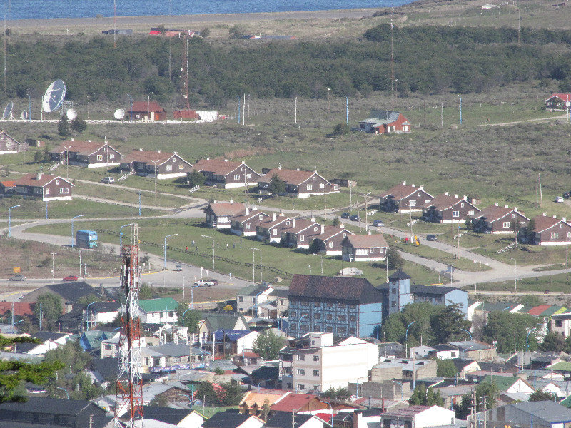 1312-216 A hilltop view of the early mission settlement of Puerto Ushuaia