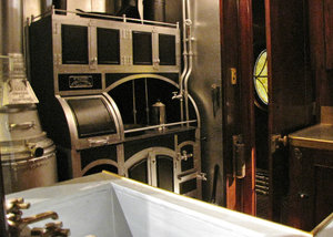 1312-611 The small kitchen in  The Wisconsin, Ringling's private rail car
