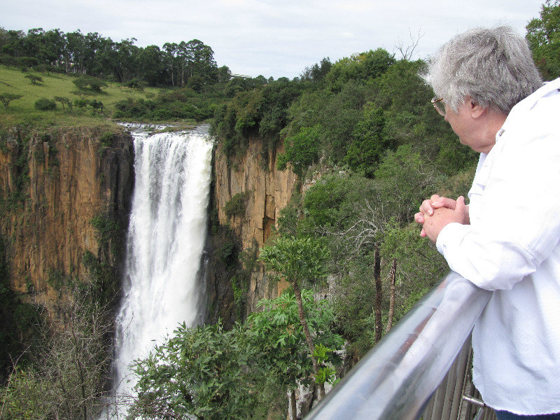 1403-249 Howick Falls--Sharon overlooking