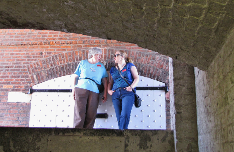 1405-11 - Sharon and Christina at Fort McHenry's Old Entrance Gate