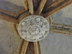 1405-97 Ceiling detail showing restoration work still to be completed