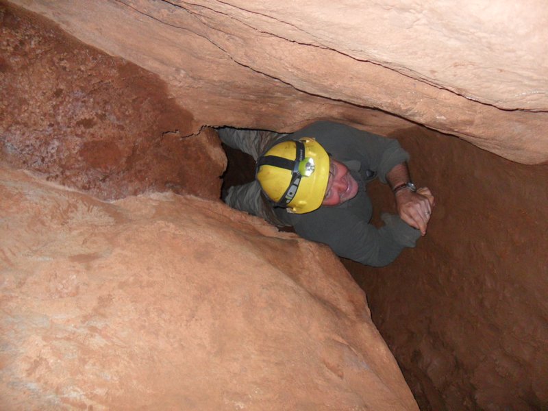Simon crawling through caves