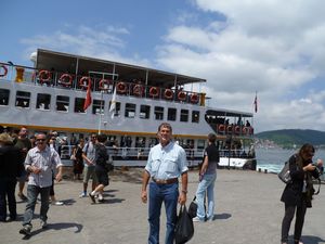 Dad in front of our ferry!