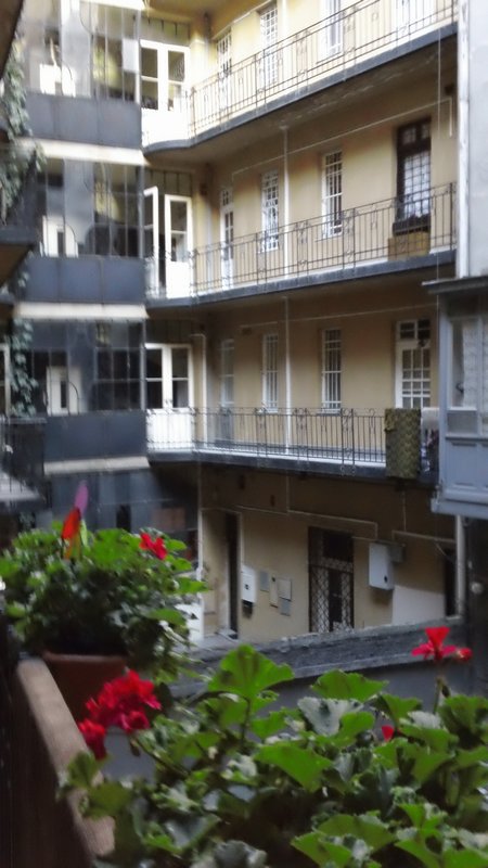 The middle courtyard of the building where our hostel is located