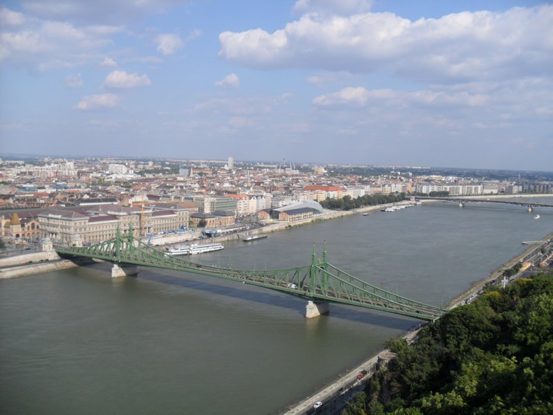 Looking down from the Buda side