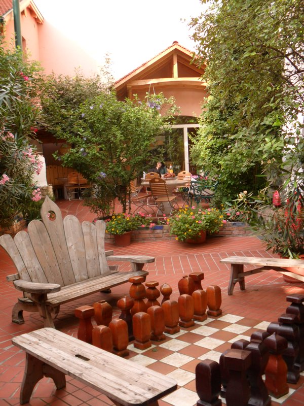 The outdoor courtyard