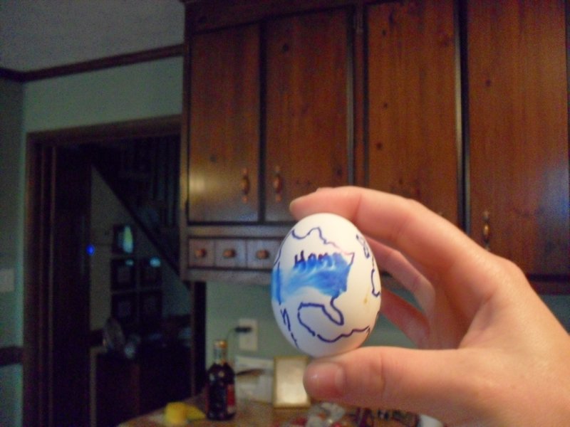 Dad drew the world on an egg