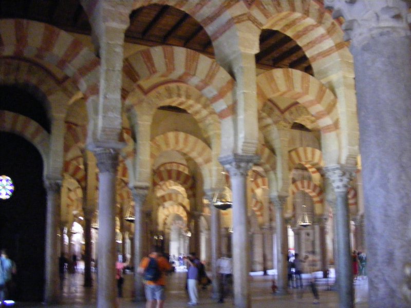 Roman columns, Muslim arches, Catholic arches