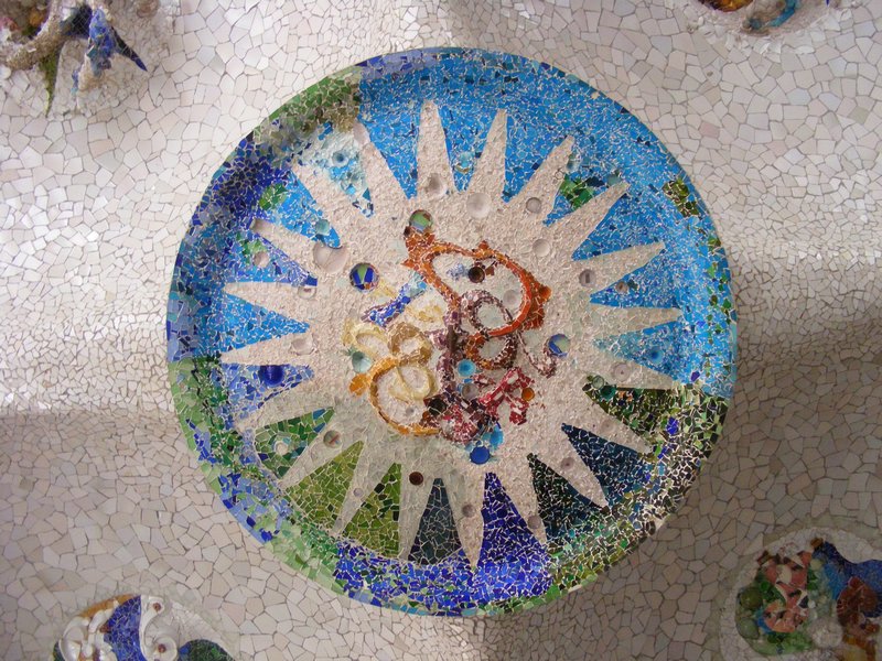 Park Guell: mosaic ceiling