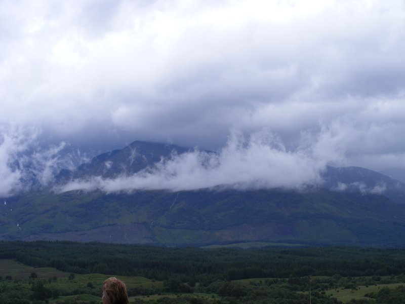 Ben Nevis is somewhere behind the clouds