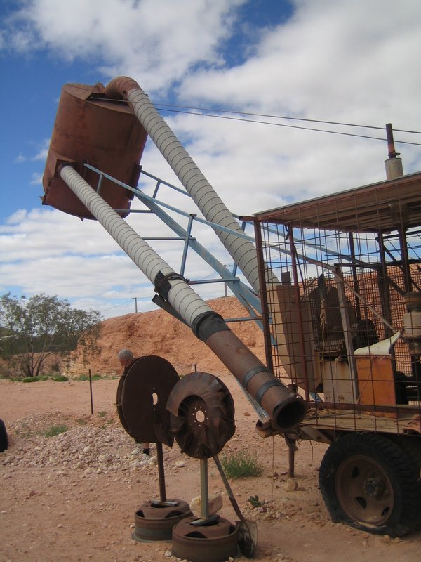Air blower used in opal mining