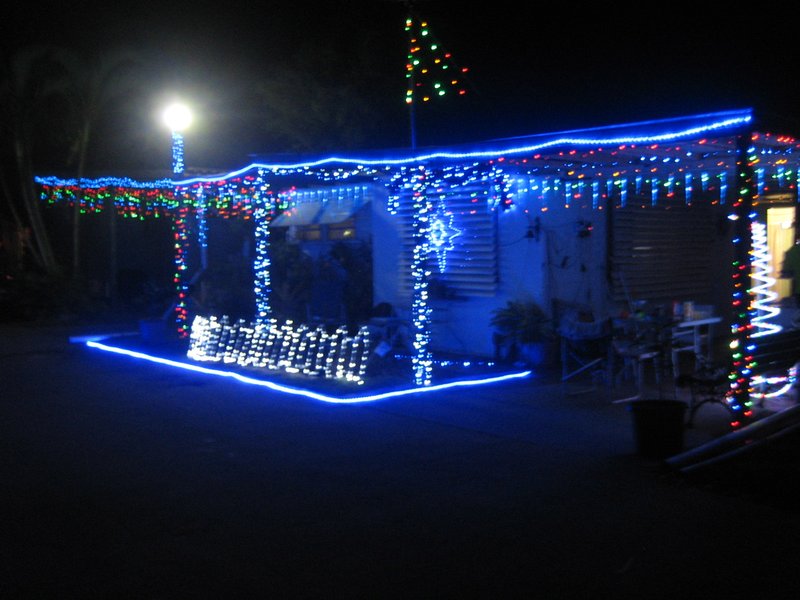 Xmas lights in caravan park