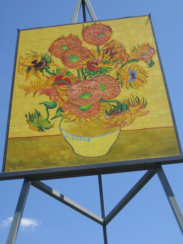 Emerald's giant Van Gogh  Sunflower Painting  IMG 7953