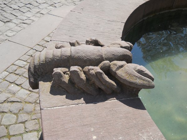 Rock lobster on the fountain in Steinau
