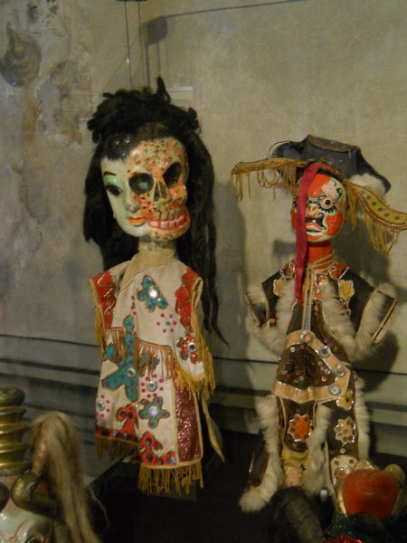 Half skeleton/half woman puppet in the castle in Steinau