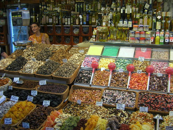 A food stall at the Barcelona markets