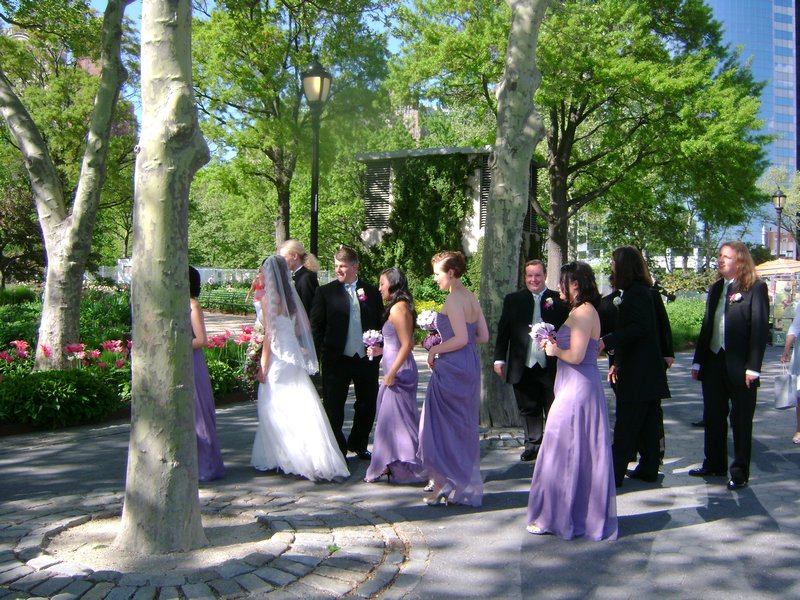 Wedding pictures in Battery Park on a Tuesday!