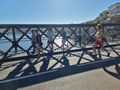 Crossing the Ponte Luis Bridge