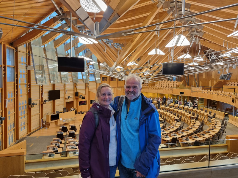 Inside the parliament building-Holyrood House.