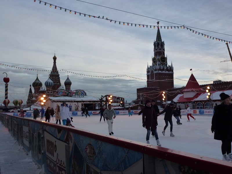 Ice skating in Red Square